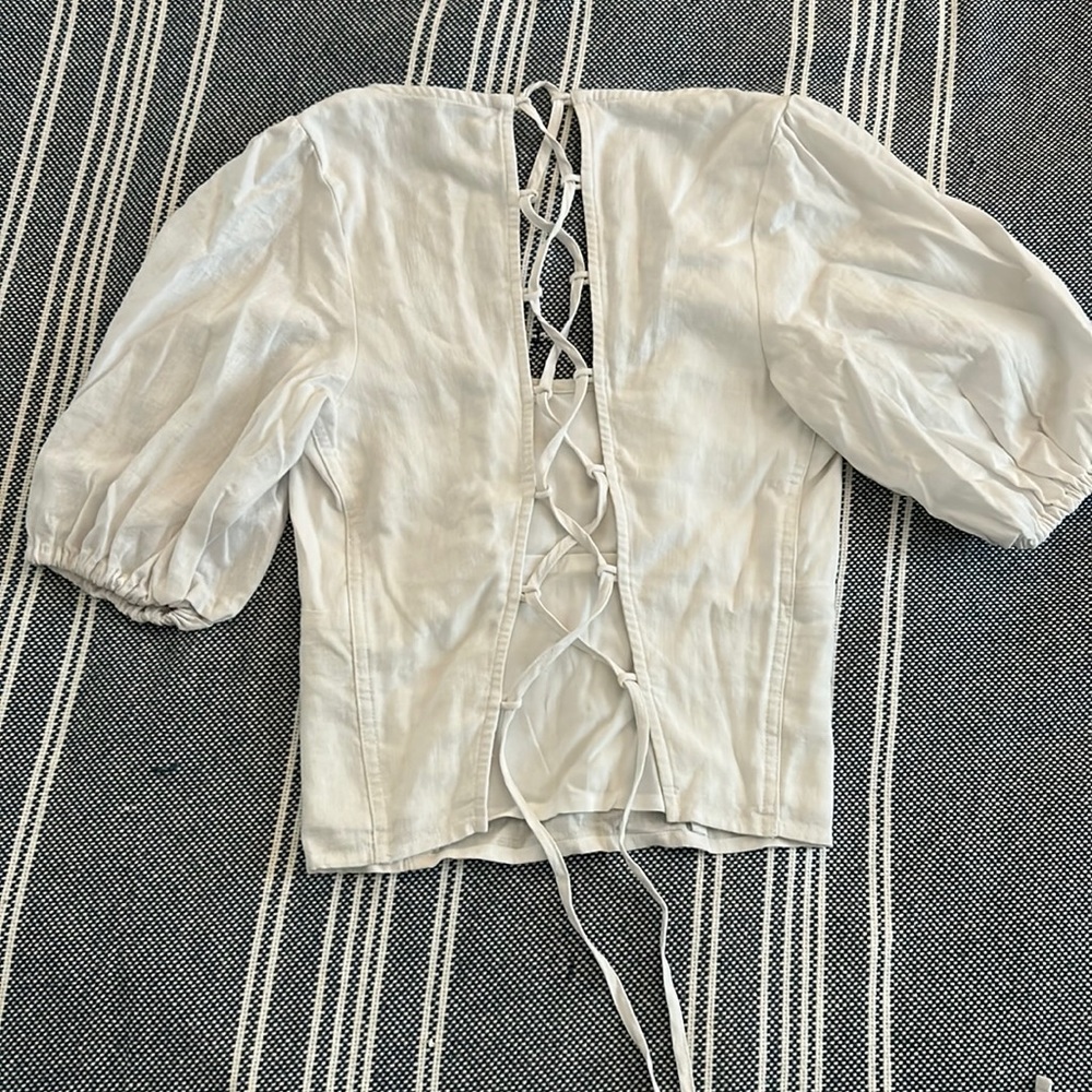 Tie Back Linen Top